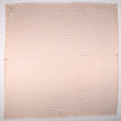 Louis Vuitton Silk Wool Monogram Voile Shawl Peach 3 of 6