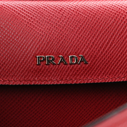 Prada Saffiano Cuir Convertible Top Handle Tote Fuoco 6 of 8