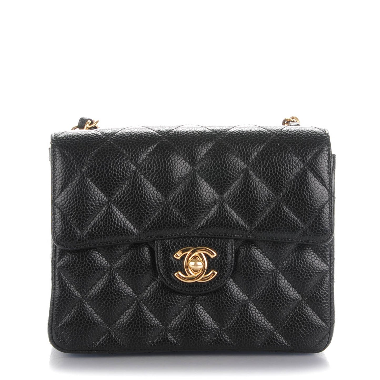 Caviar Quilted Mini Square Flap Black