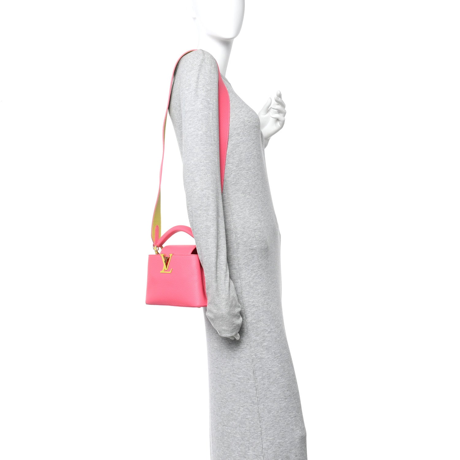 Louis Vuitton Taurillon Capucines Mini Dragon Fruit Pink Cedrat 2 of 9