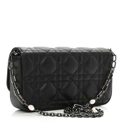 Christian Dior Lambskin Cannage Dior Talk Phone Pouch Black 3 of 10