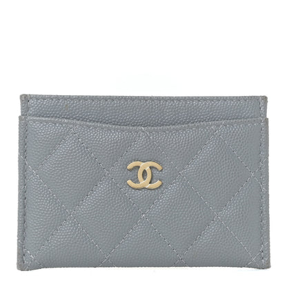 Chanel Caviar Quilted Card Holder Grey 1 of 11