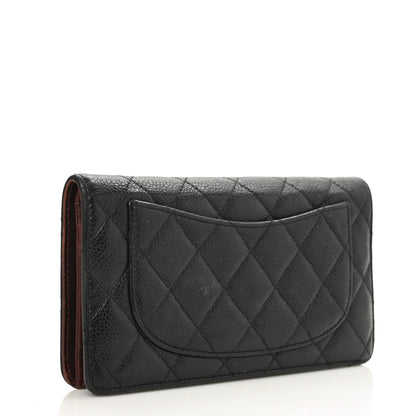 Chanel Caviar Quilted Yen Wallet Black 3 of 9