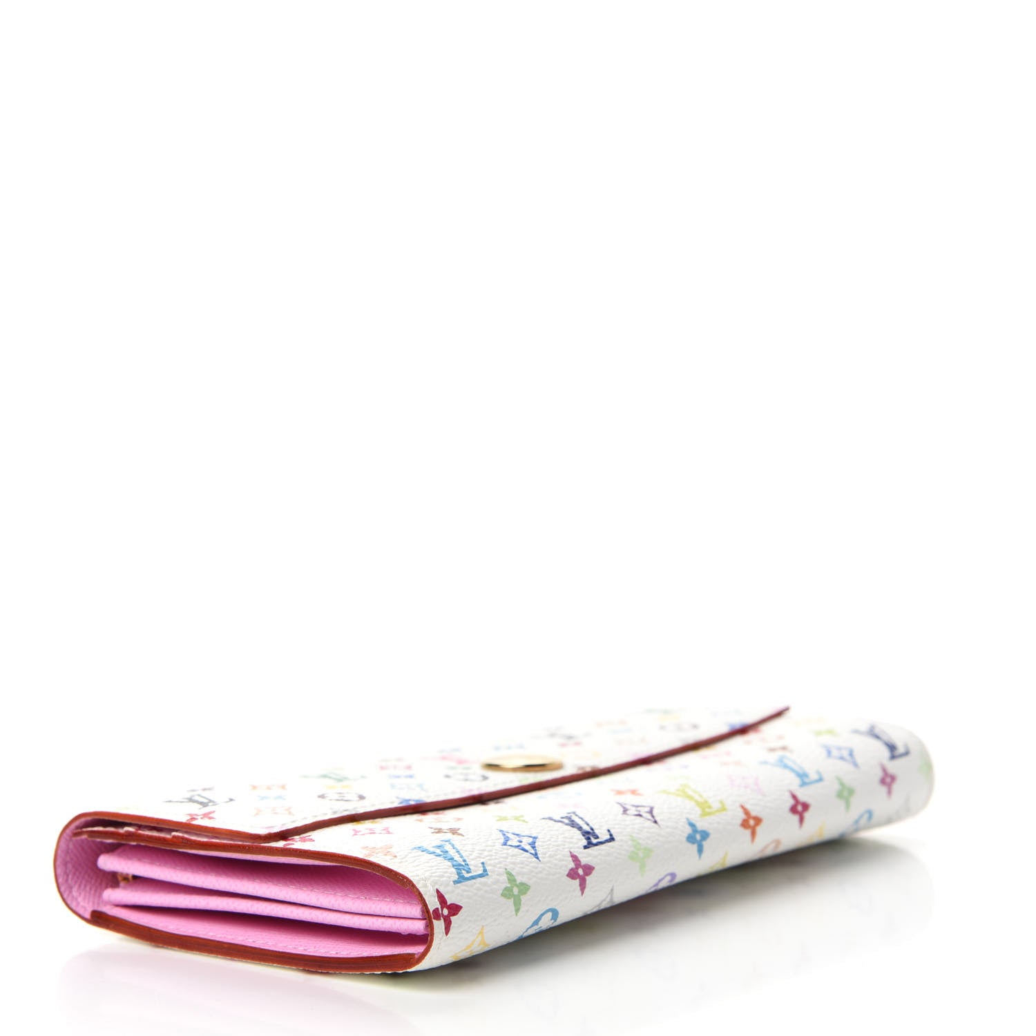 Louis Vuitton Monogram Multicolor Sarah Wallet White Litchi 4 of 7