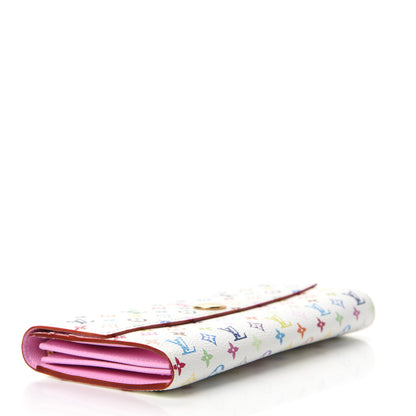 Louis Vuitton Monogram Multicolor Sarah Wallet White Litchi 4 of 7