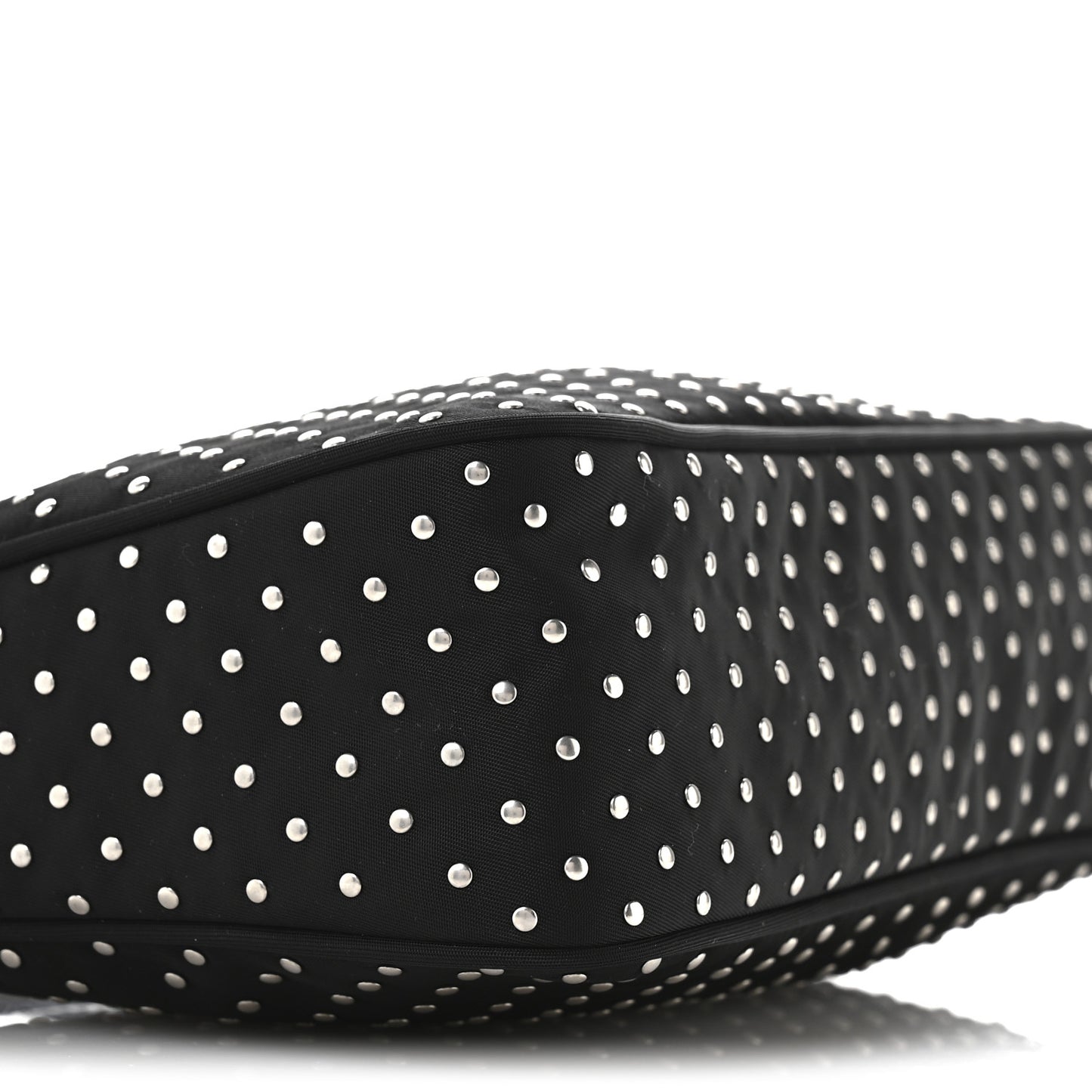 Tessuto Nylon Studded Mini Re-Edition Bag Black