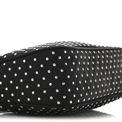 Prada Tessuto Nylon Studded Mini Re-Edition Bag Black 9 of 11