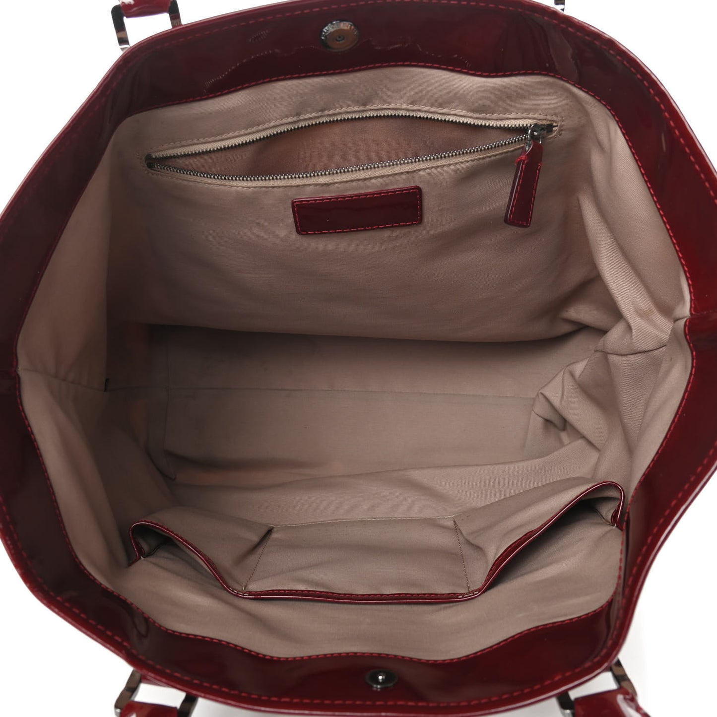 Patent Supernova Check Stars Large Nickie Landscape Tote Berry Red