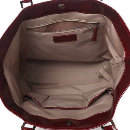 Burberry Patent Supernova Check Stars Large Nickie Landscape Tote Berry Red 6 of 14