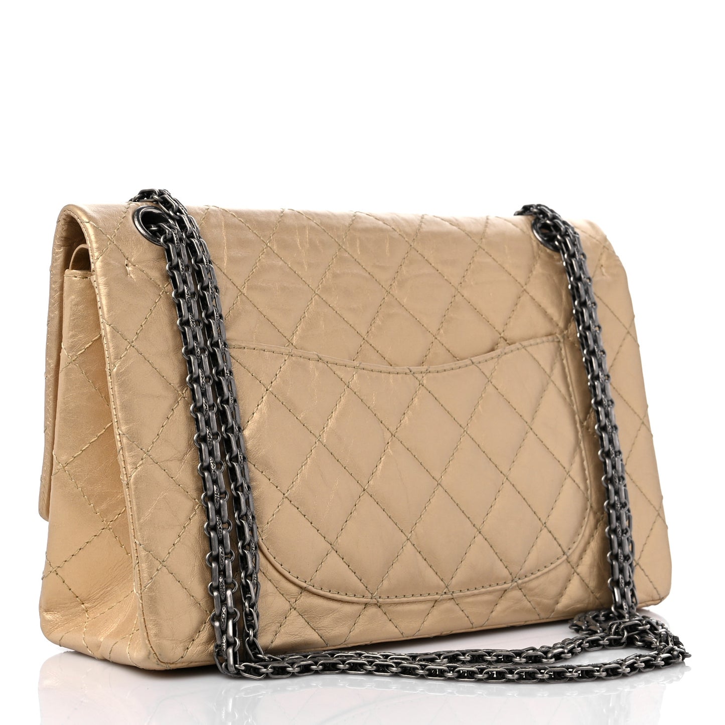 Metallic Aged Calfskin Quilted 2.55 Reissue 226 Flap Gold