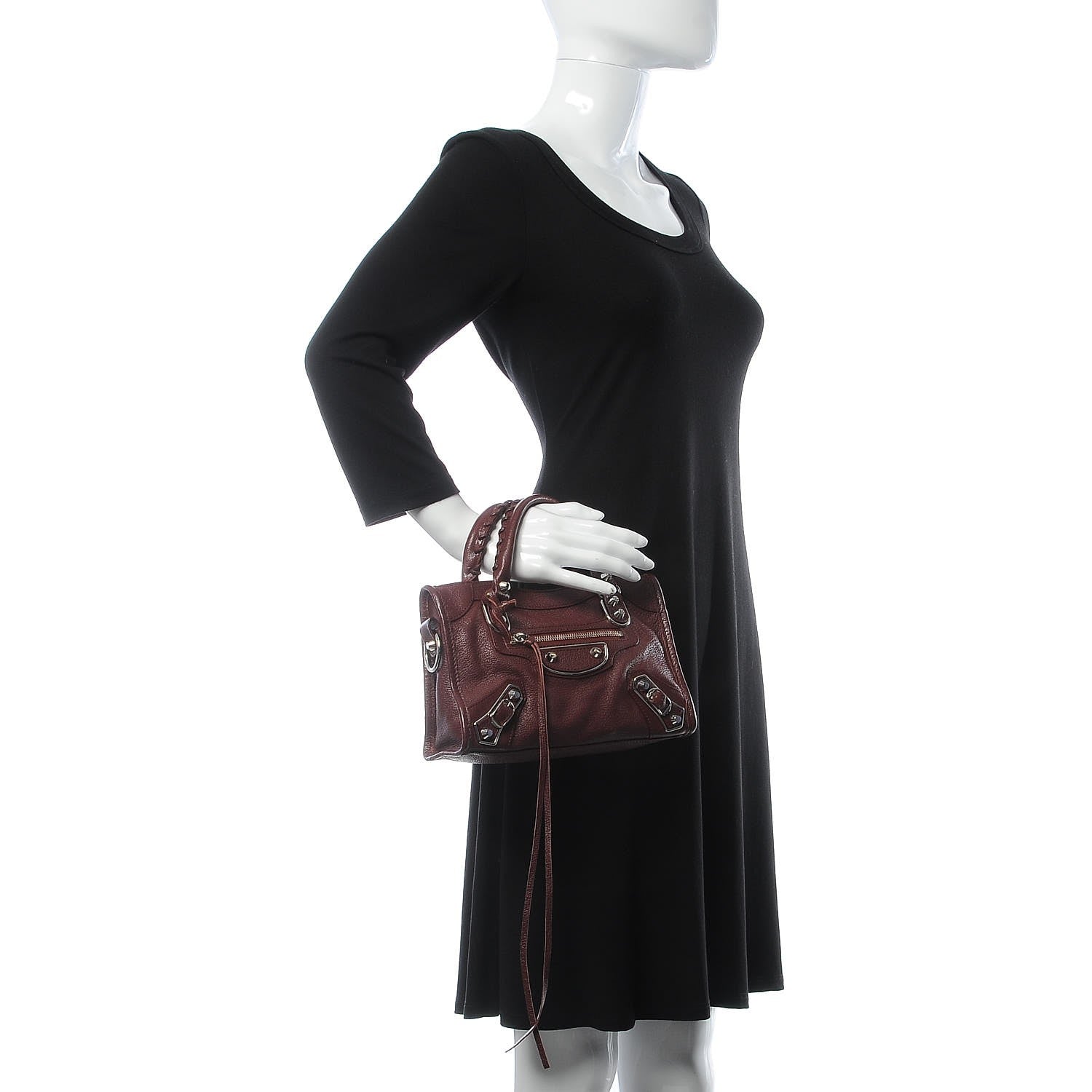 Balenciaga Chevre Silver Metallic Edge Hardware Mini City Cassis 2 of 8