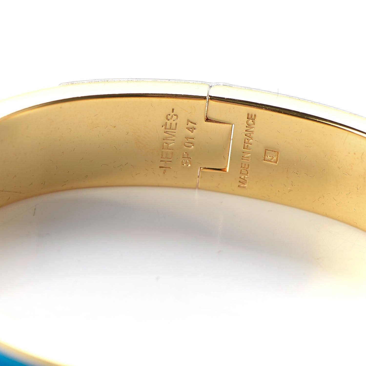 Hermes Enamel Narrow Clic Clac H Bracelet PM Bleu Azure 6 of 6