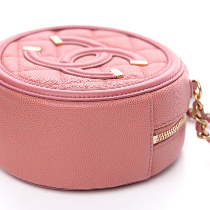 Chanel Caviar Quilted Round Filigree Crossbody Pink 8 of 8