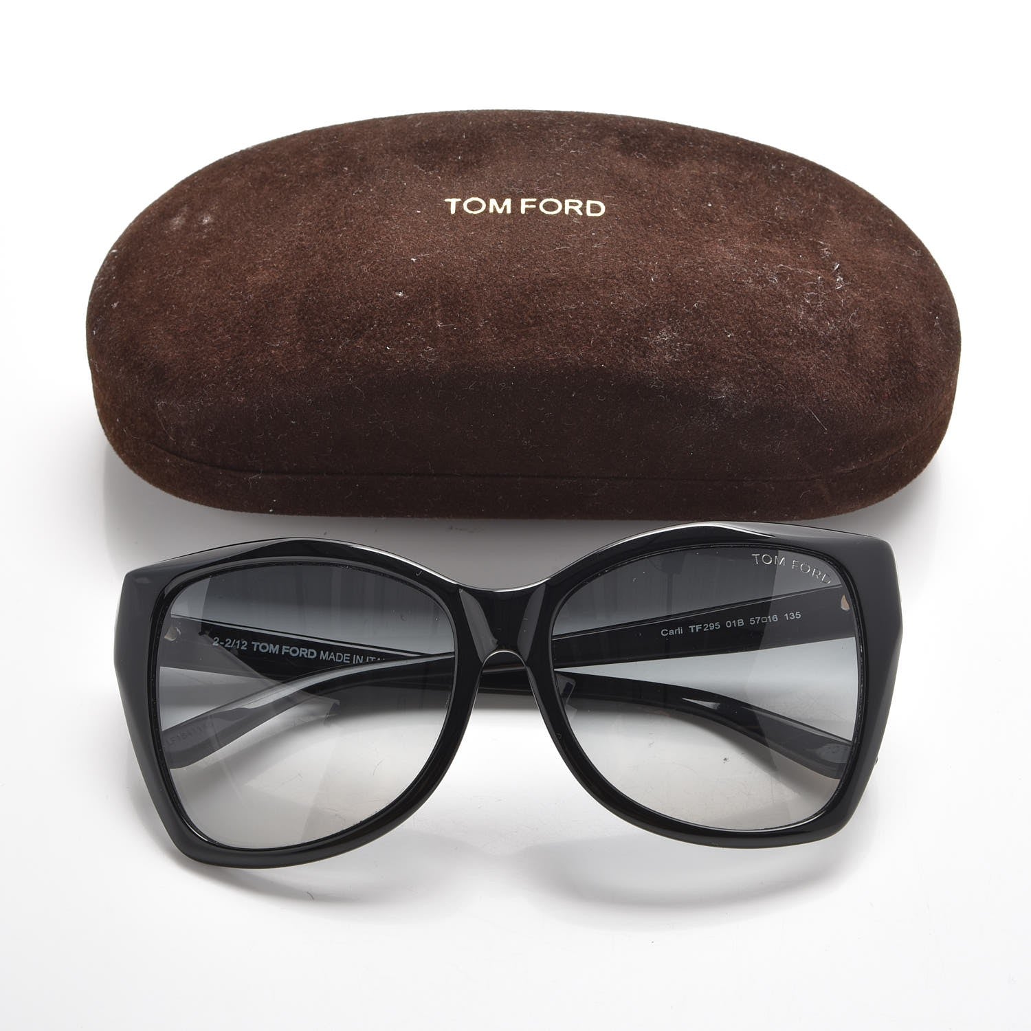 Tom Ford Carli Oversize Square Cateye Sunglasses TF295 Black 8 of 8