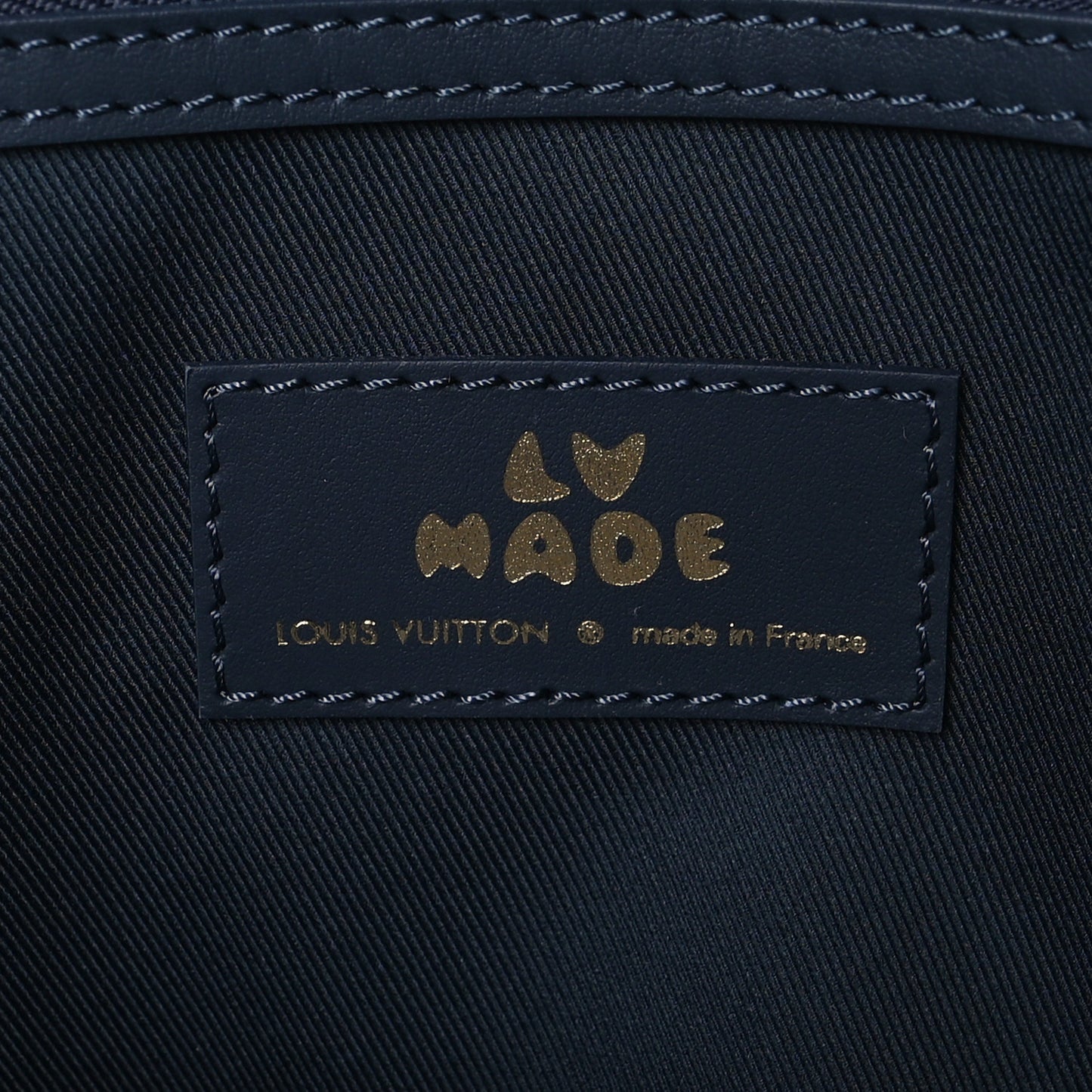 X NIGO Taurillon Monogram Denim Drip Keepall Bandouliere 50 Blue
