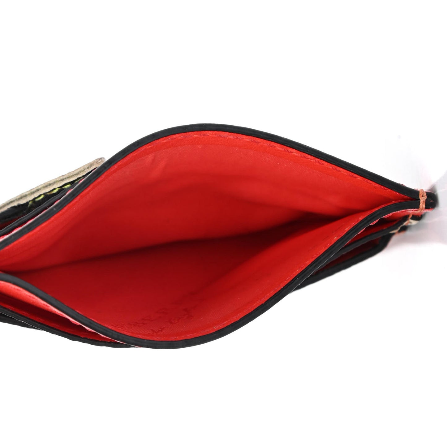 Calfskin Haymarket Check Creature Appliqué Card Case Multicolor