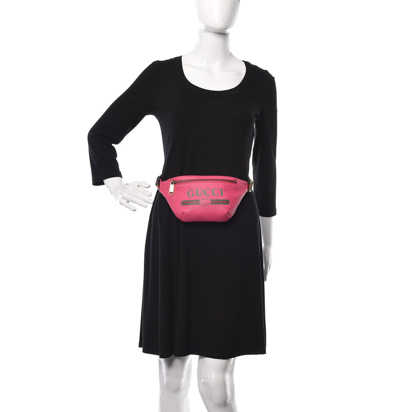 Grained Calfskin Small Logo Belt Bag Box Pink Green