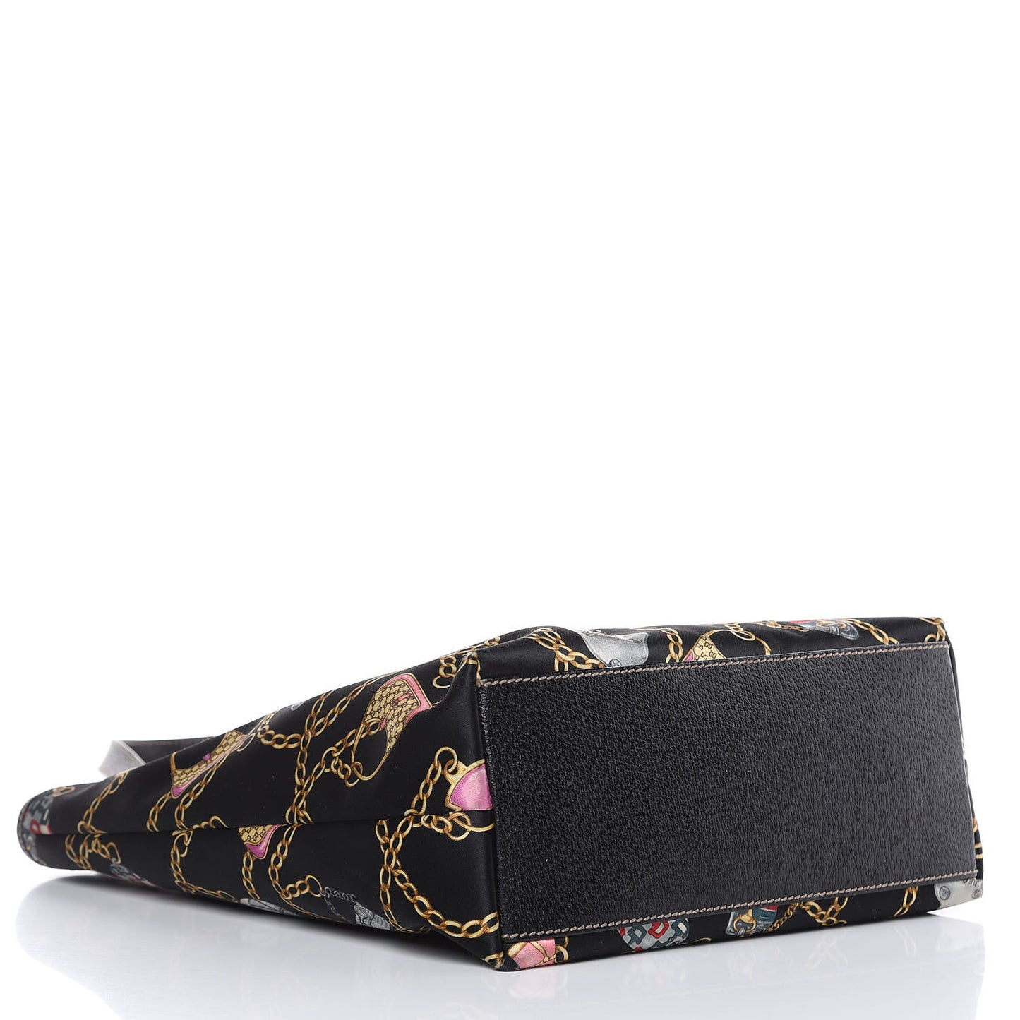 Satin Charmy Tote Black Multicolor