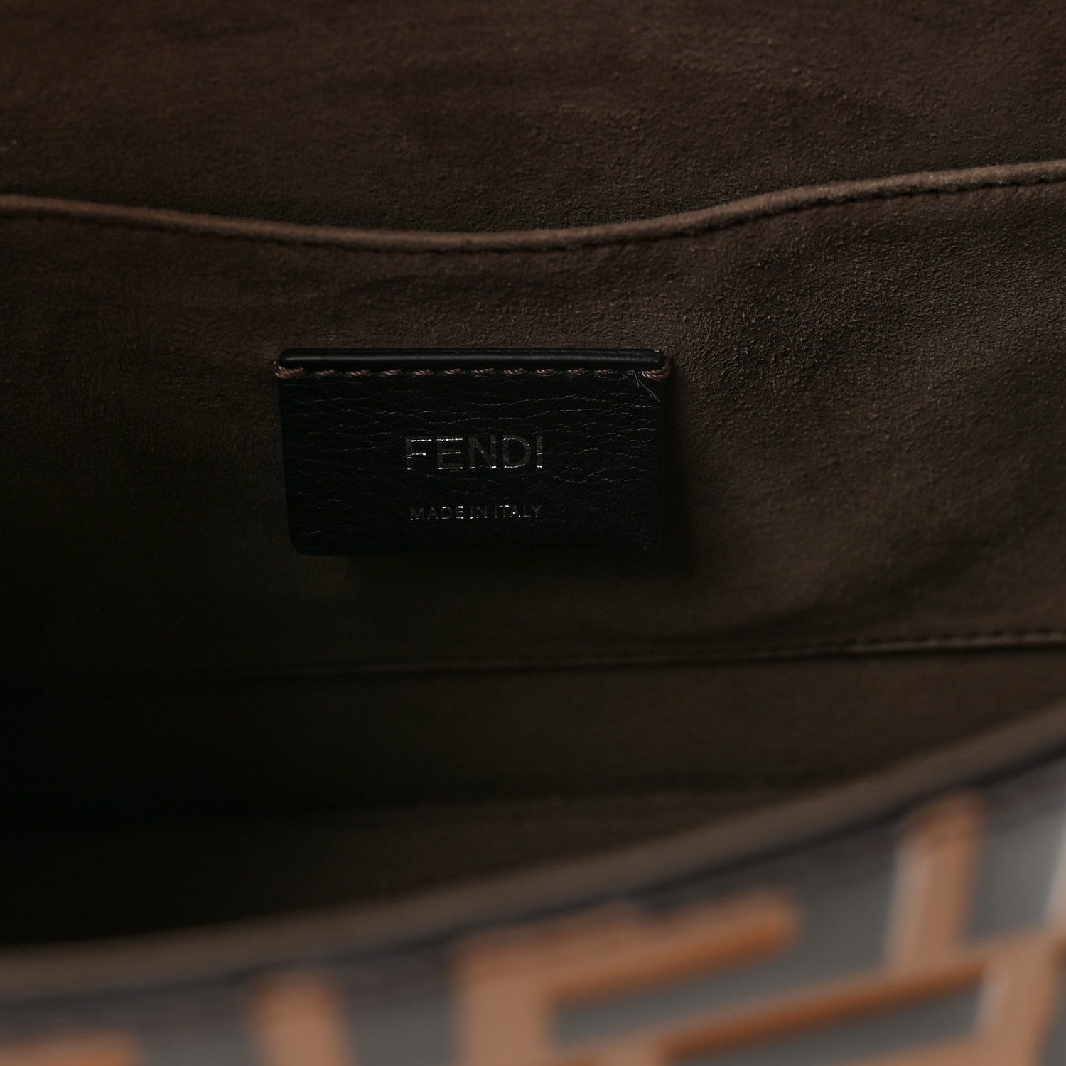 Fendi Vitello Century F is Fendi Whipstitch Threads FF Embossed Kan I Shoulder Bag Tobacco Orzo 6 of 10
