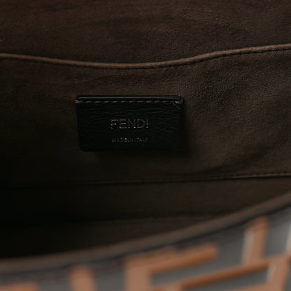 Fendi Vitello Century F is Fendi Whipstitch Threads FF Embossed Kan I Shoulder Bag Tobacco Orzo 6 of 10