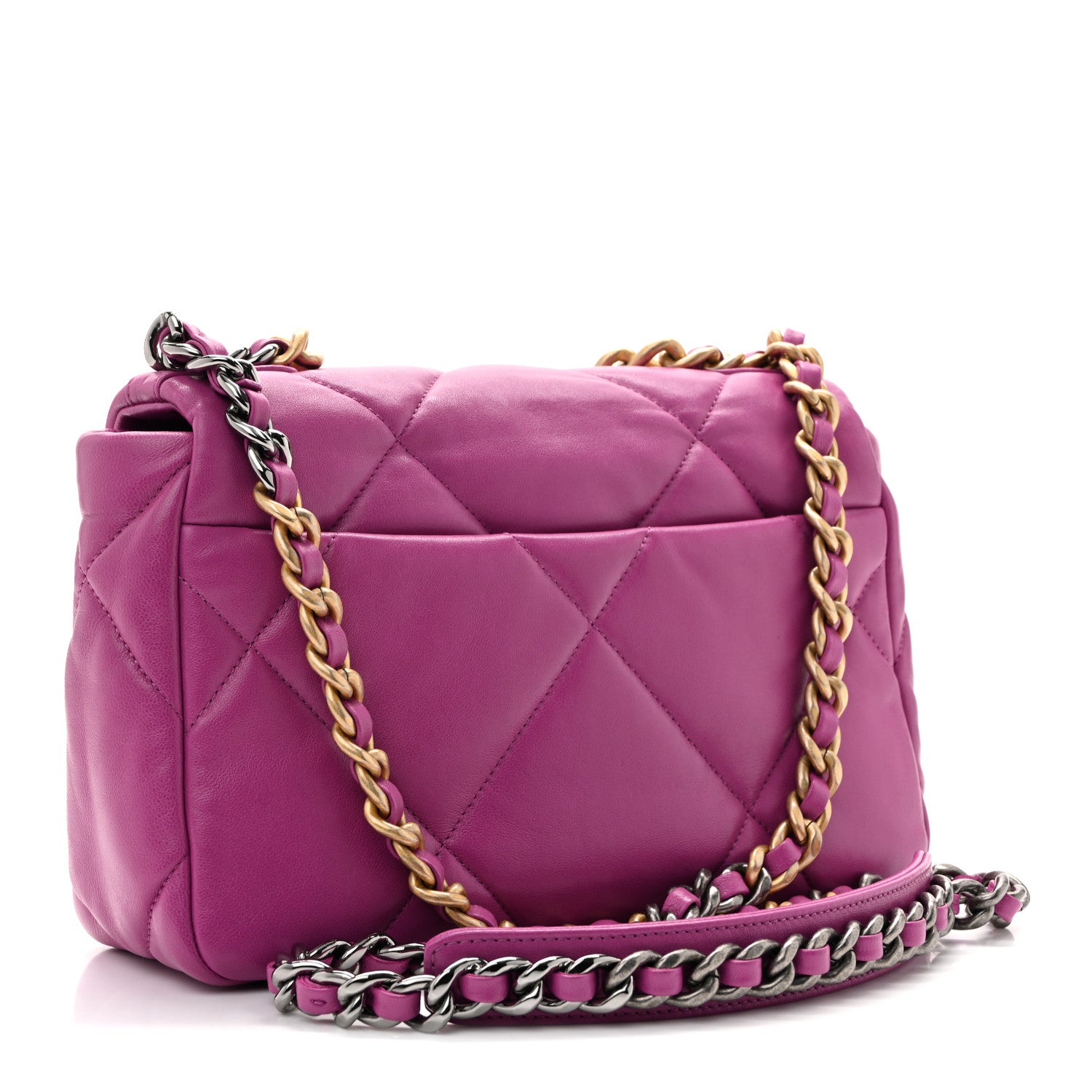 Chanel Lambskin Quilted Medium Chanel 19 Flap Purple 3 of 12