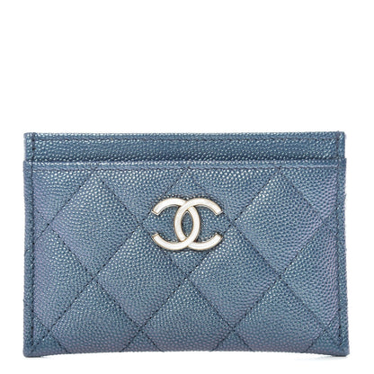 Chanel Iridescent Caviar Quilted Card Holder Dark Blue 1 of 9