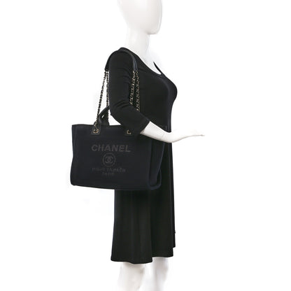 Chanel Mixed Fibers Small Deauville Tote Black 2 of 11