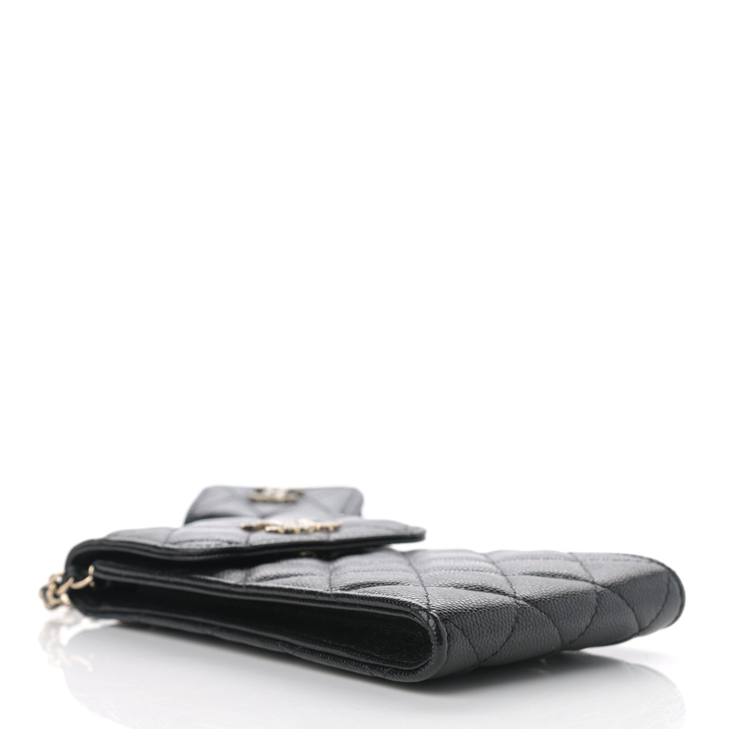 Chanel Caviar Quilted Crystal CC Airpods Pro and Phone Case With Chain Black 4 of 12