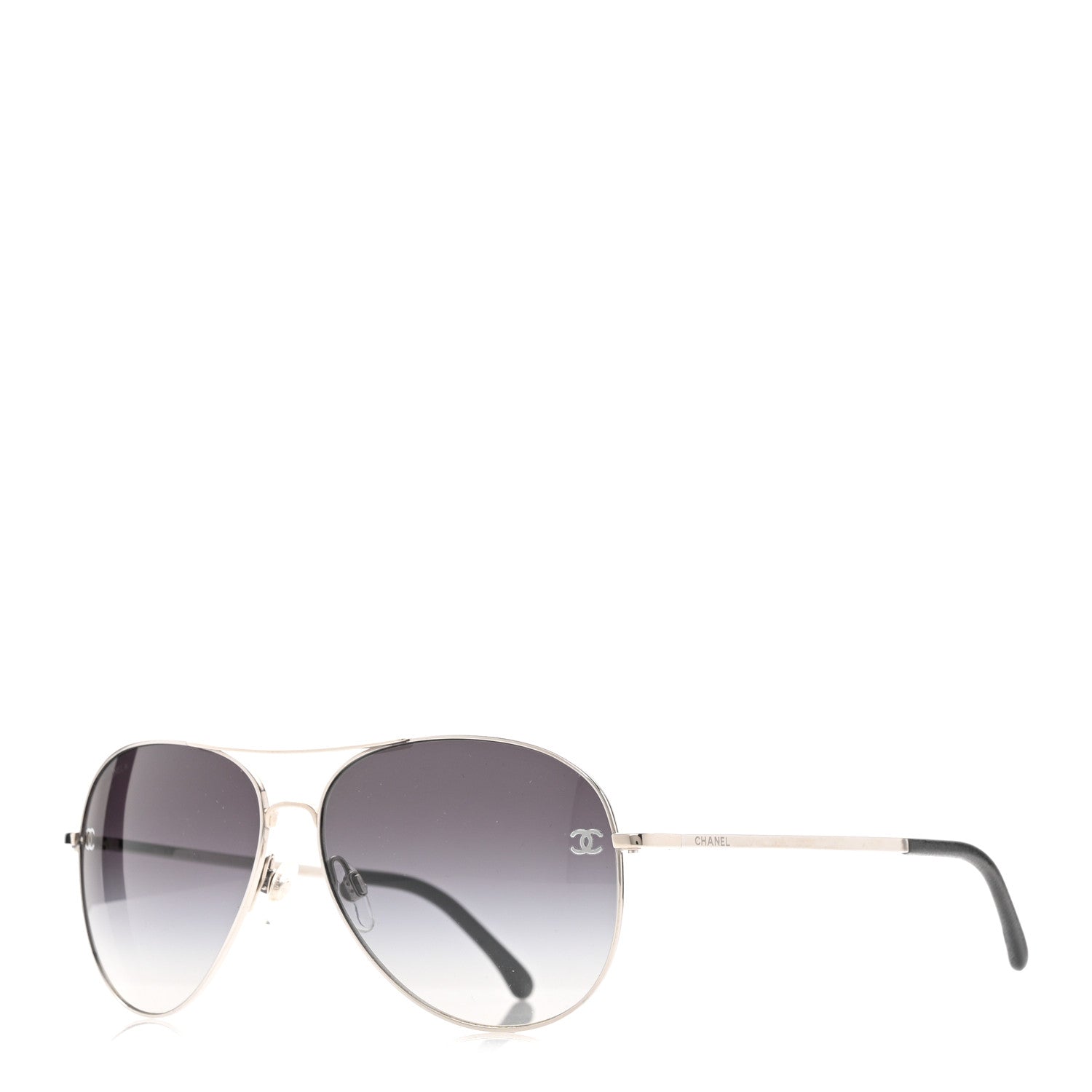 Chanel Aviator CC Sunglasses 4189-T-Q Black 1 of 8