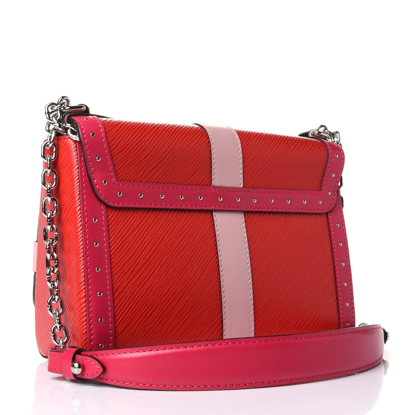 Epi Complice Trunks and Bags Twist Shoulder Bag MM Coquelicot