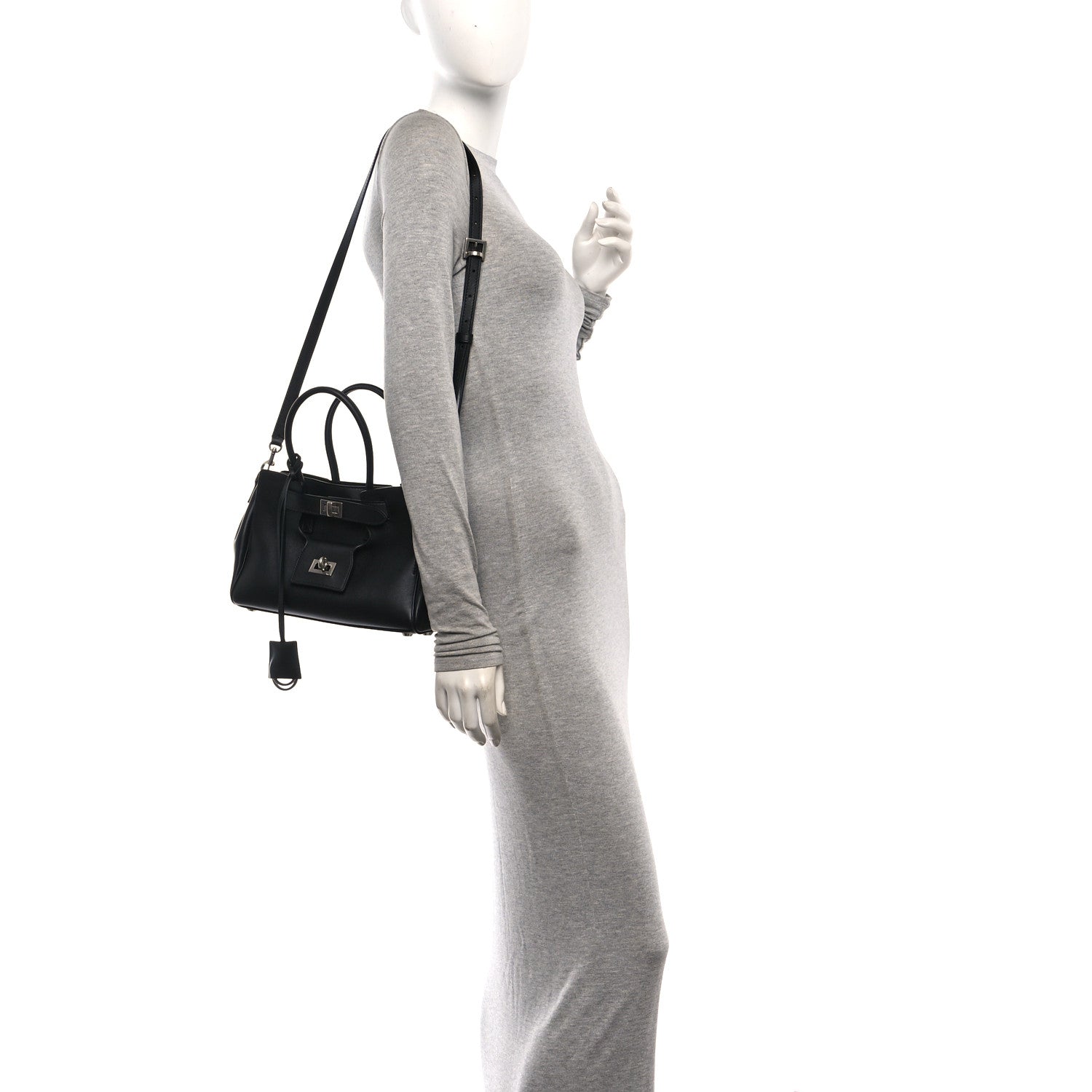 Balenciaga Smooth Calfskin Mini Bel Air Carry All Bag Black 2 of 10