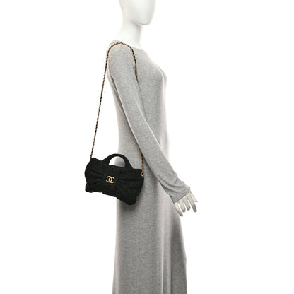 Chanel Tweed Quilted Mini Bow Bag Black 2 of 10