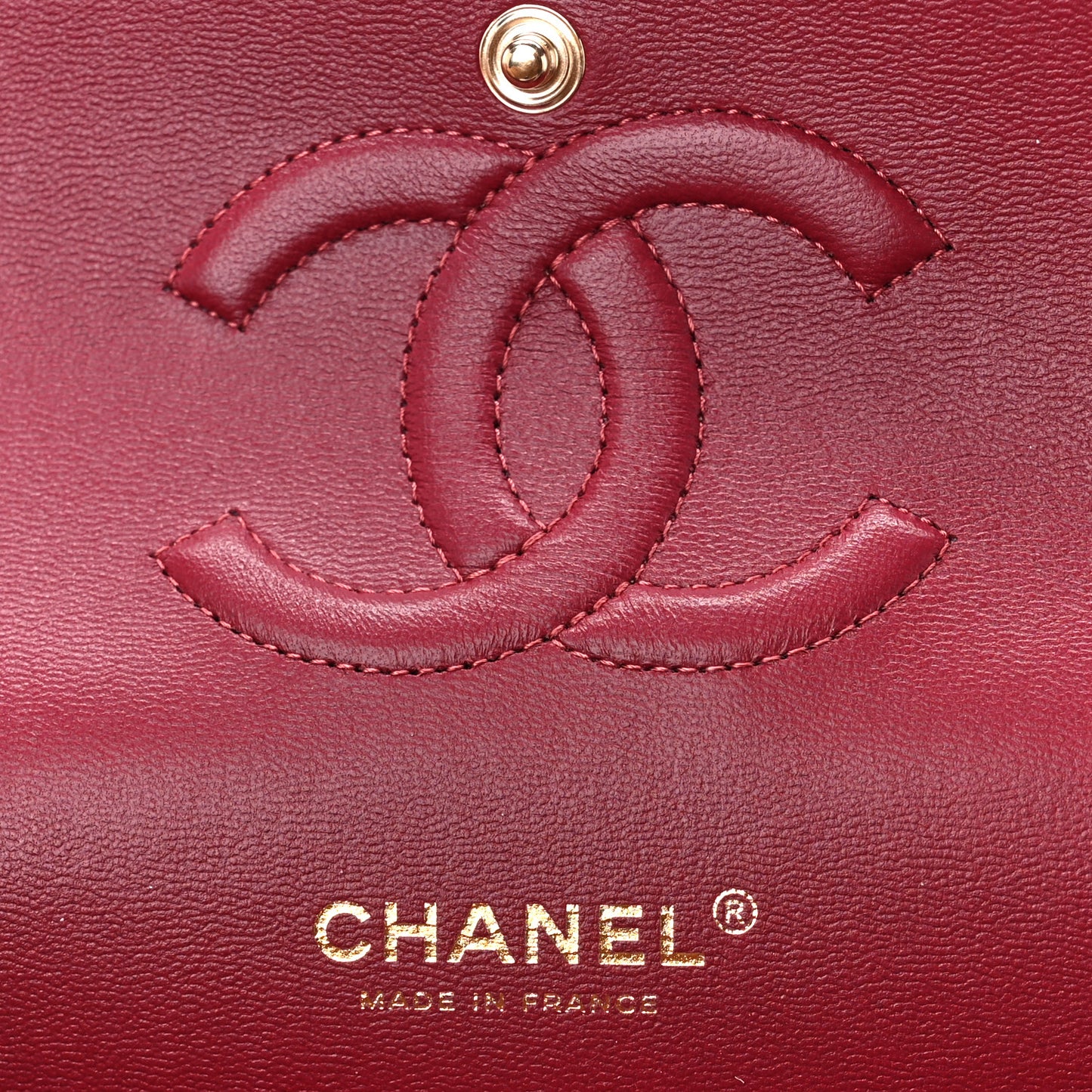 Lambskin Quilted Medium Double Flap Burgundy