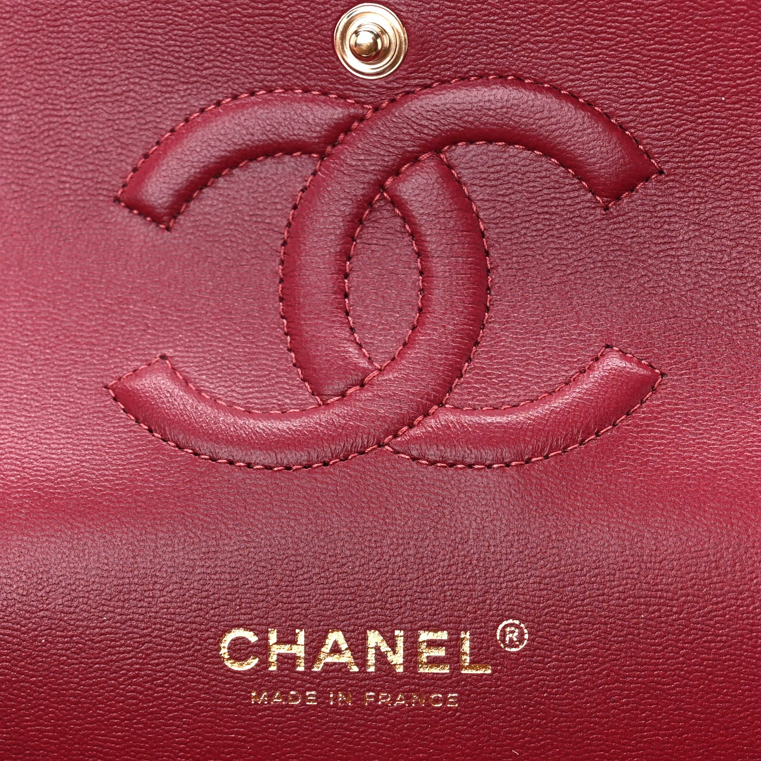 Chanel Lambskin Quilted Medium Double Flap Burgundy 6 of 12