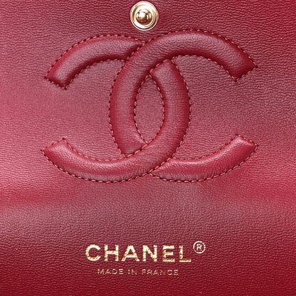 Chanel Lambskin Quilted Medium Double Flap Burgundy 6 of 12
