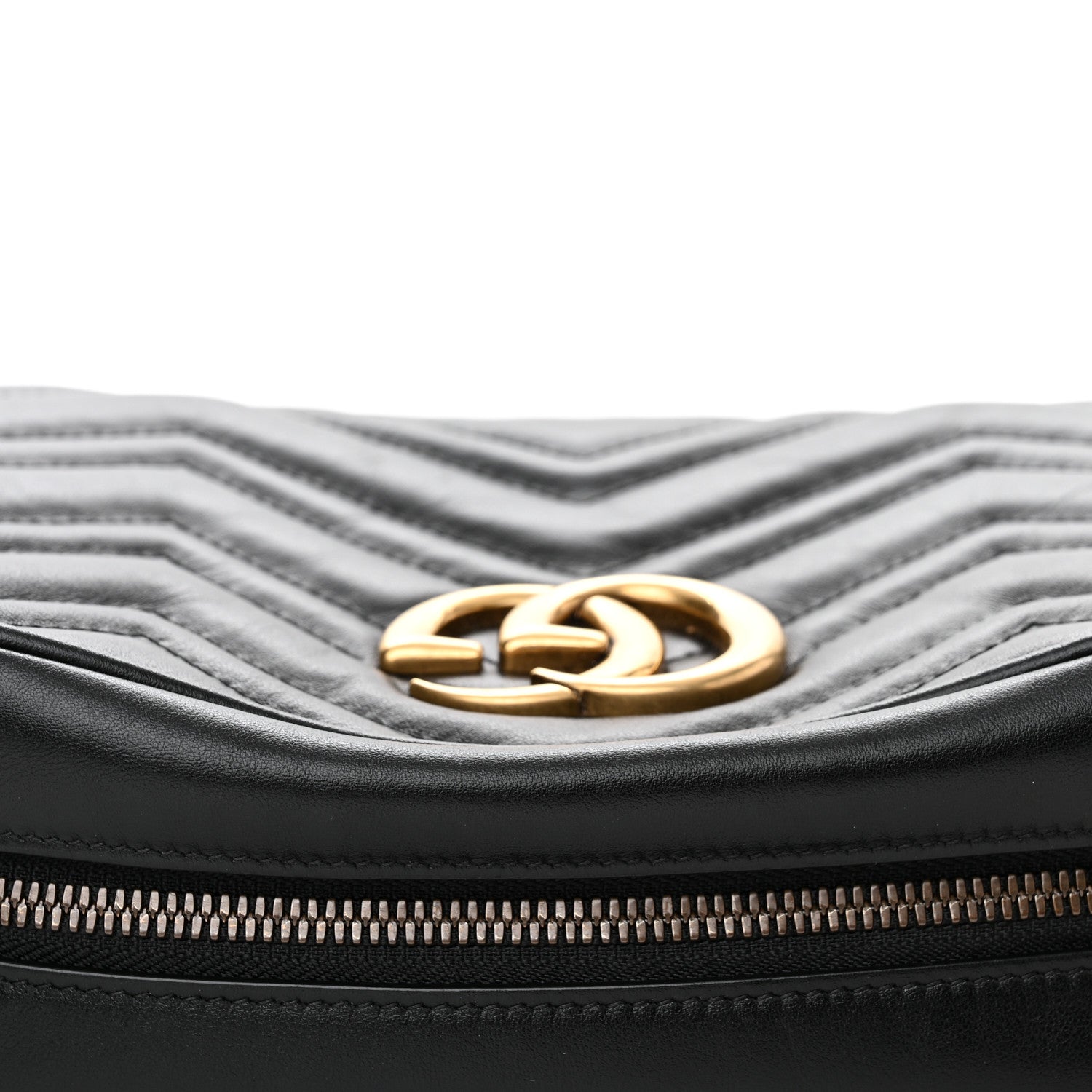 Gucci Calfskin Matelasse Small GG Marmont Chain Shoulder Bag Black 11 of 12