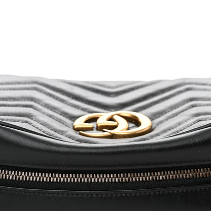 Gucci Calfskin Matelasse Small GG Marmont Chain Shoulder Bag Black 11 of 12