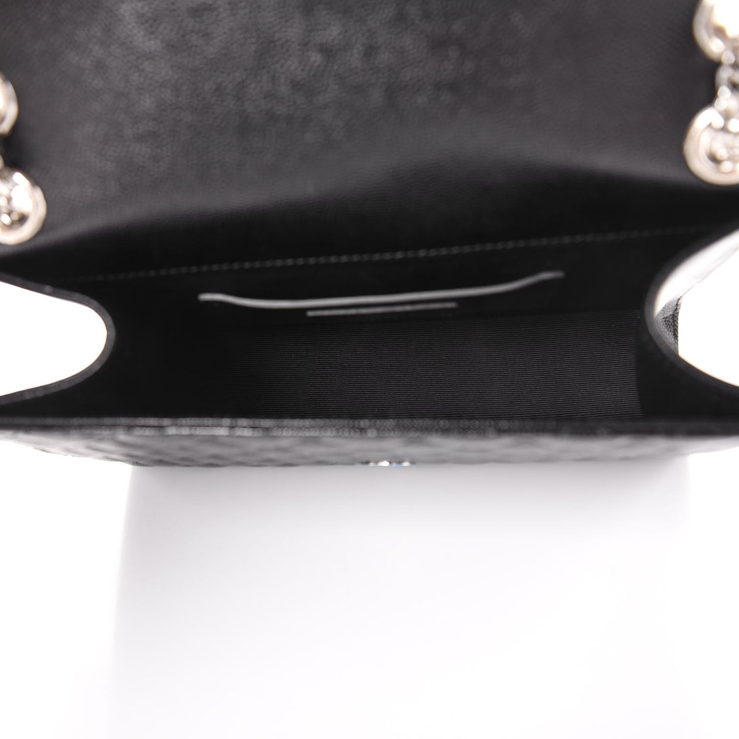 Grain De Poudre Textured Mixed Matelasse Triquilt Medium Monogram Satchel Black