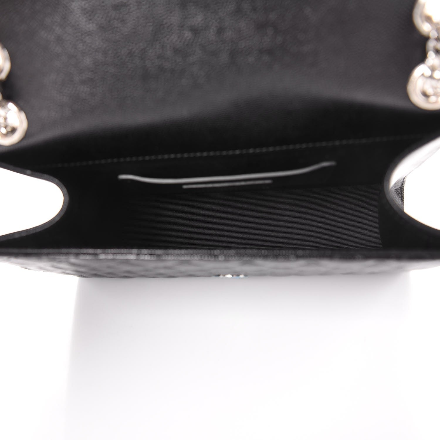 Saint Laurent Grain De Poudre Textured Mixed Matelasse Triquilt Medium Monogram Satchel Black 8 of 8