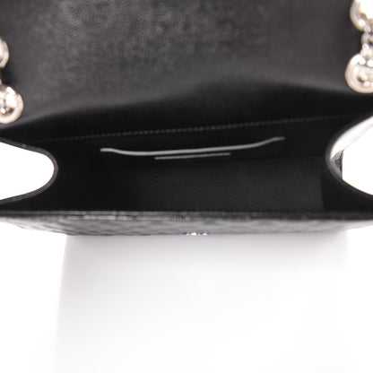 Saint Laurent Grain De Poudre Textured Mixed Matelasse Triquilt Medium Monogram Satchel Black 8 of 8