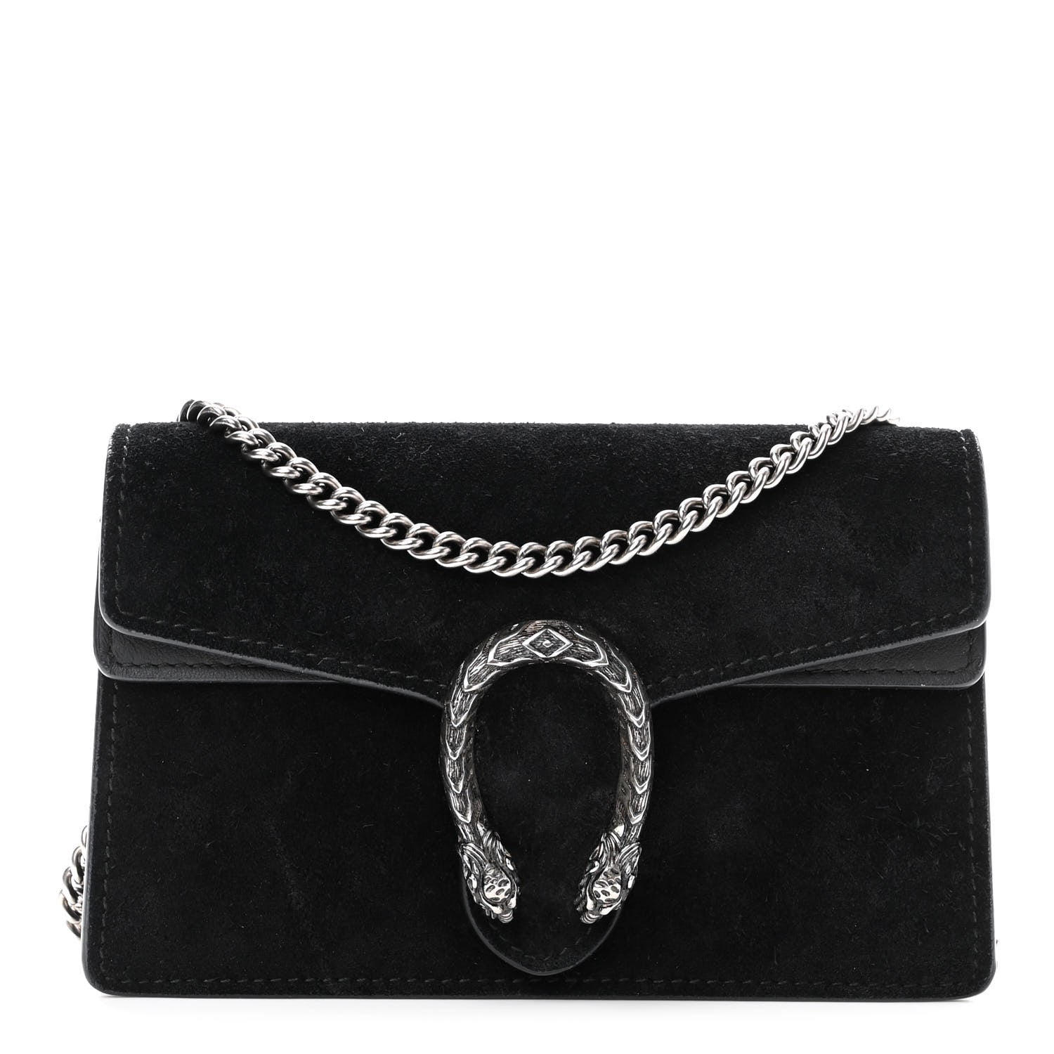 Gucci Suede Super Mini Dionysus Shoulder Bag Black 1 of 9