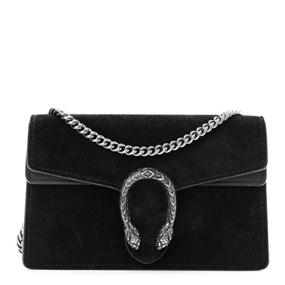 Gucci Suede Super Mini Dionysus Shoulder Bag Black 1 of 9