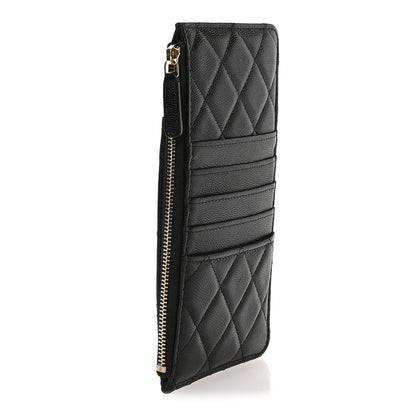 Chanel Caviar Quilted French New Wave Flat Wallet Pouch Black 3 of 8