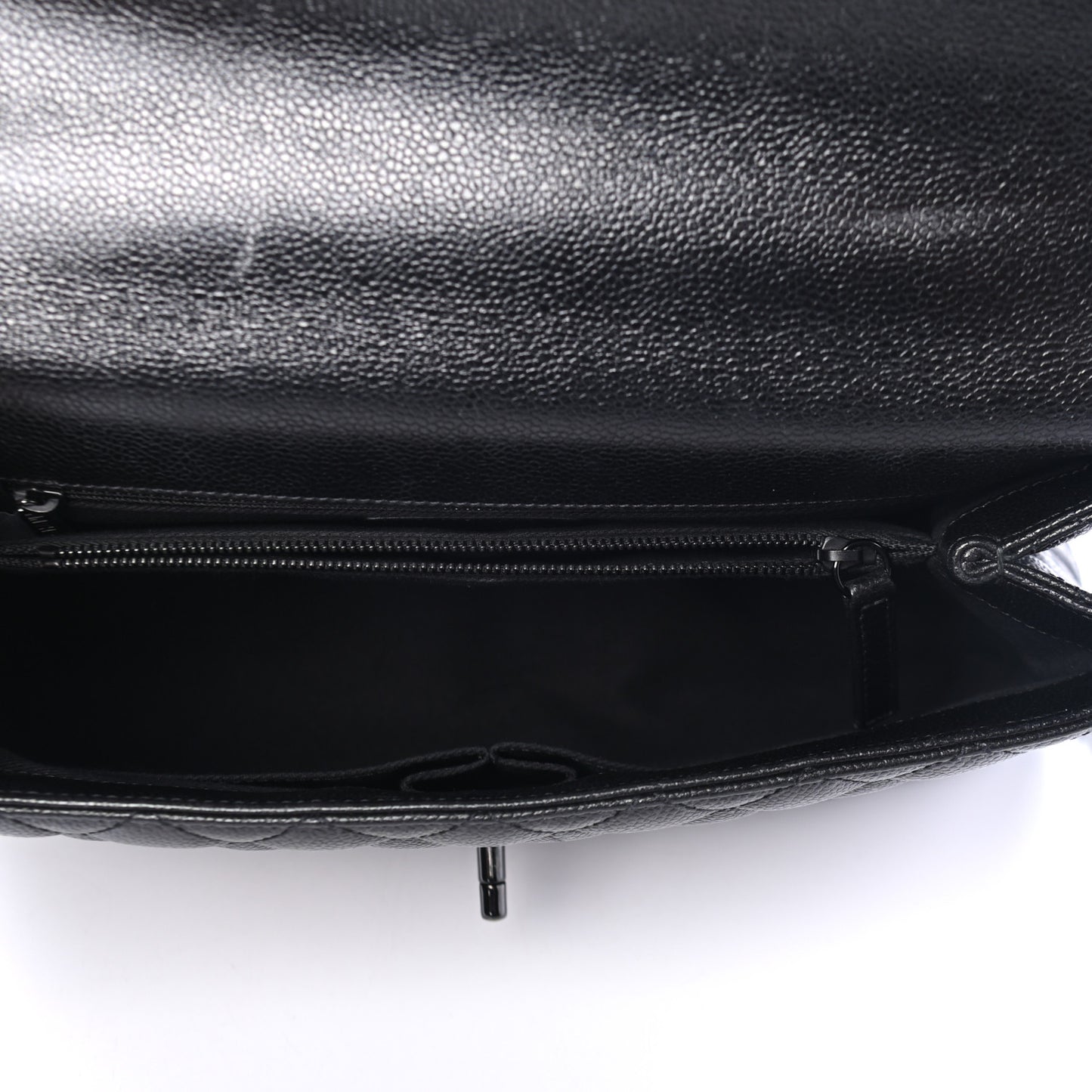 Caviar Quilted Medium Coco Handle Flap So Black