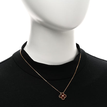 Van Cleef & Arpels 18K Rose Gold Diamond Bulls Eye Vintage Alhambra Pendant Necklace 2 of 5