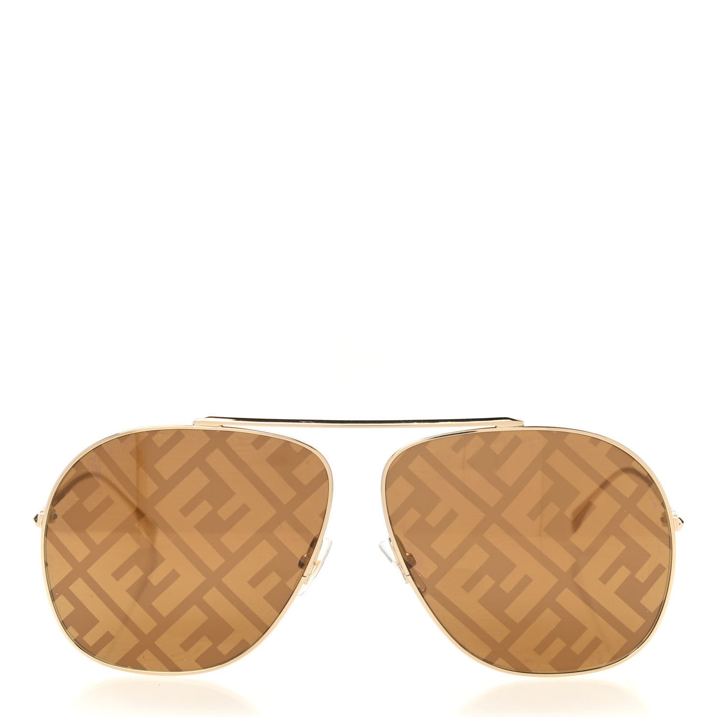 Metal Fendi Forever Aviator Sunglasses FF0407/G/S Gold