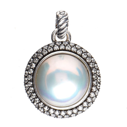 David Yurman Sterling Silver Diamond Freshwater Pearl Midnight Melange Pendant 1 of 3