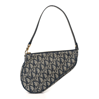 Christian Dior Monogram Mini Saddle Pochette Navy 1 of 12