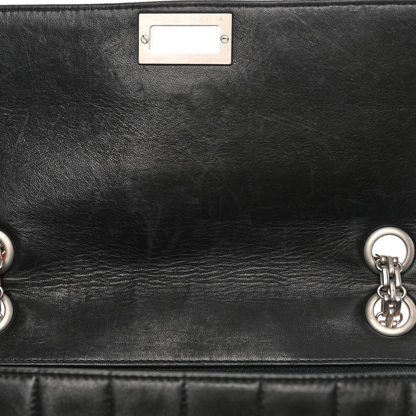 Lambskin Chocolate Bar Mademoiselle Flap Black
