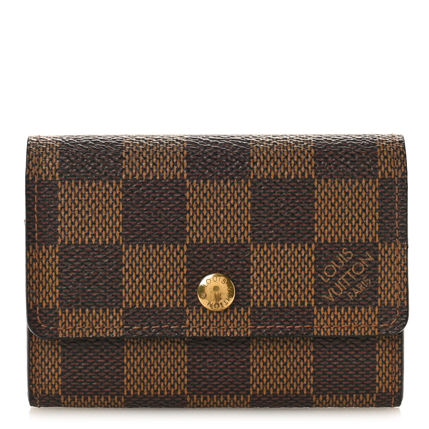 Louis Vuitton Damier Ebene Porte-Monnaie Plat Coin Purse 1 of 10